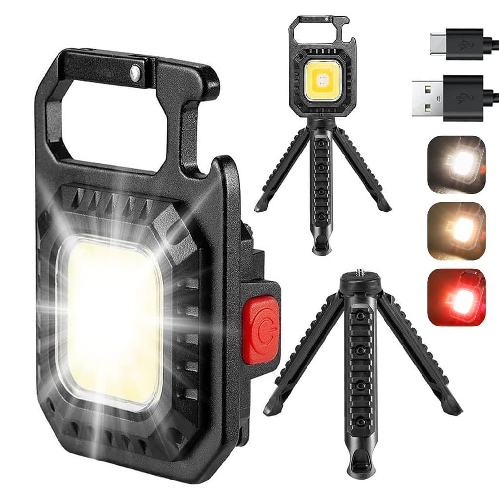 Mini Lampe de Poche COB LED Portable Rechargeable avec Trépied - مصباح متعدد الوظائف مع حامل - Camping et Randonnée - صورة 1