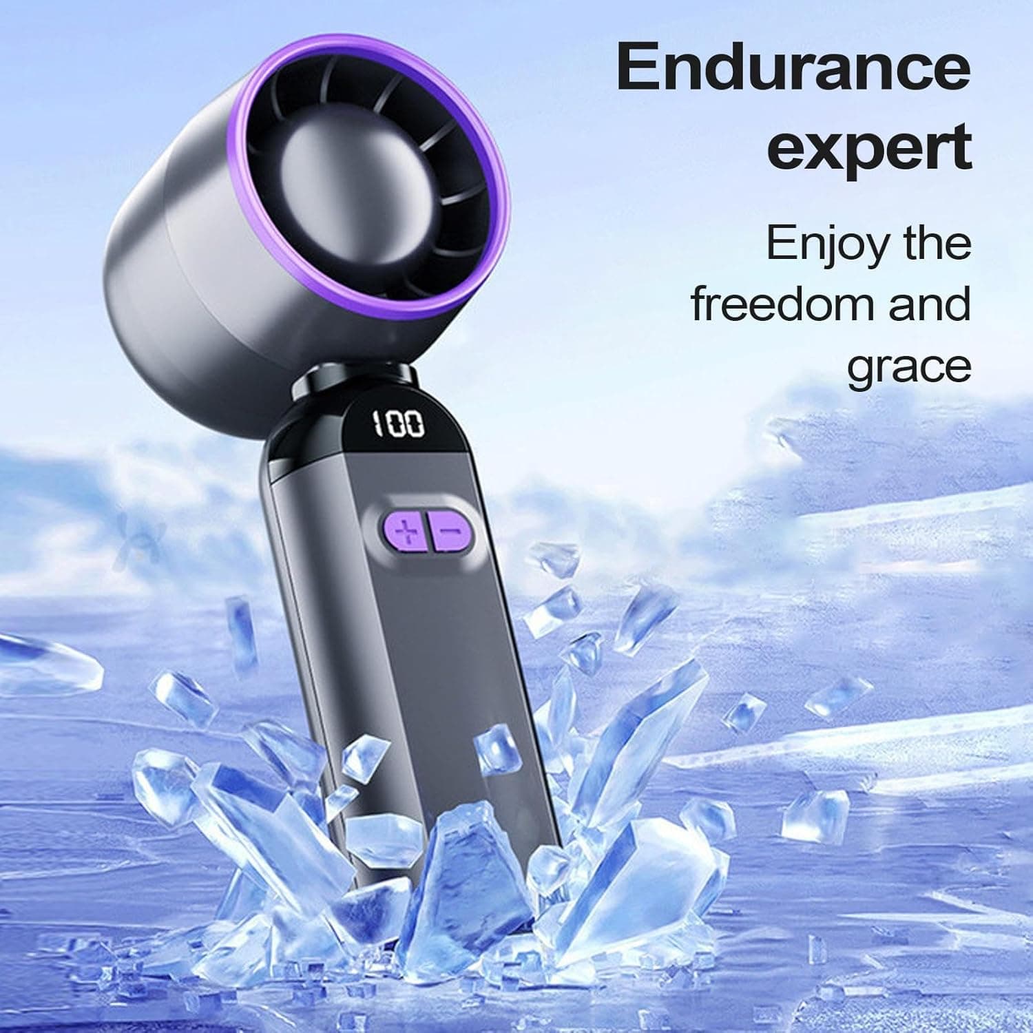 Mini Ventilateur Turbo Sans Pales - 100 Vitesses Réglables et Rechargeable USB - مروحة التوربو الذكية بدون شفرات مع 100 سرعة قابلة للتعديل - Produits de saison - صورة 2