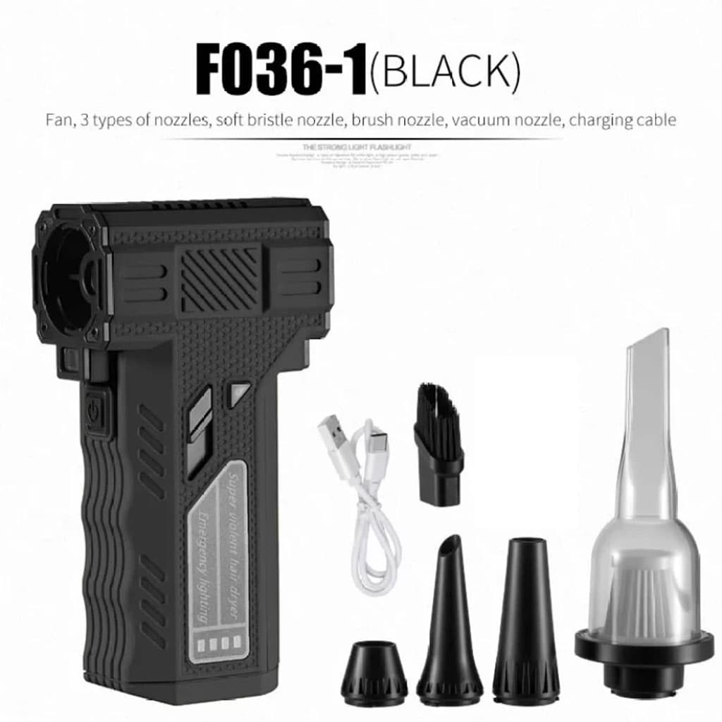 Souffleur Turbo et Aspirateur Portable F036-1 avec Accessoires - منفاخ ومكنسة الهواء التوربينية المحمولة (2 في 1) - Accessoires Auto/Moto - صورة 5