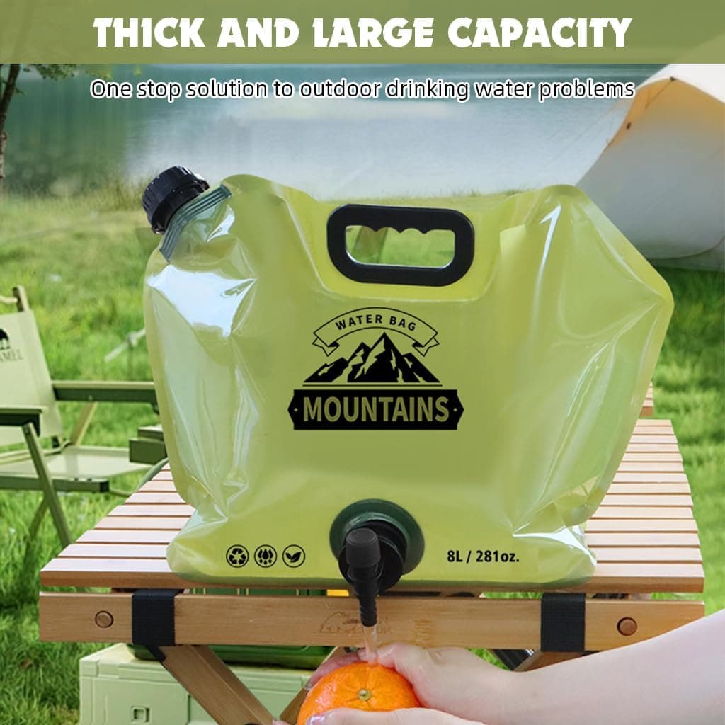 Réservoir d'Eau Pliable 8L Portable pour Camping et Randonnée - خزان مياه قابل للطي سعة 8 لتر للرحلات والخرجات - Camping et Randonnée - صورة 3