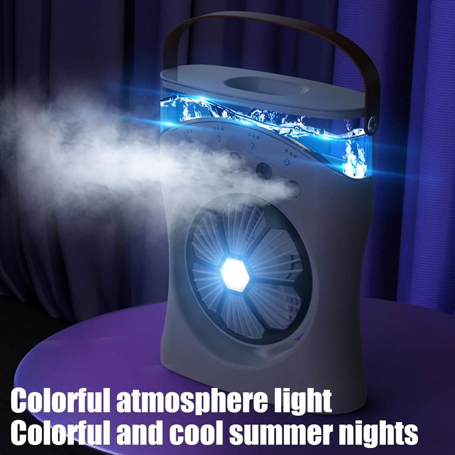 Ventilateur Brumisateur de Bureau Portable USB avec Éclairage - مروحة المكتب الذكية برذاذ الماء والترطيب بـ 3 سرعات - Produits de saison - صورة 2